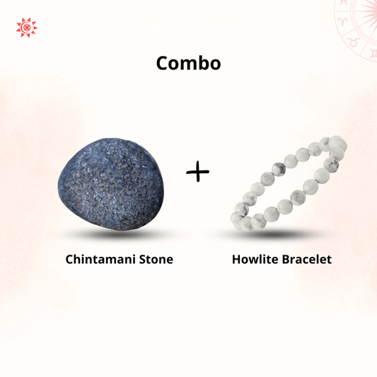 Chintamani Stone Howlite Bracelet Combo for Balance and Healing - Prashna Kundli Astrology product and vedic astrology