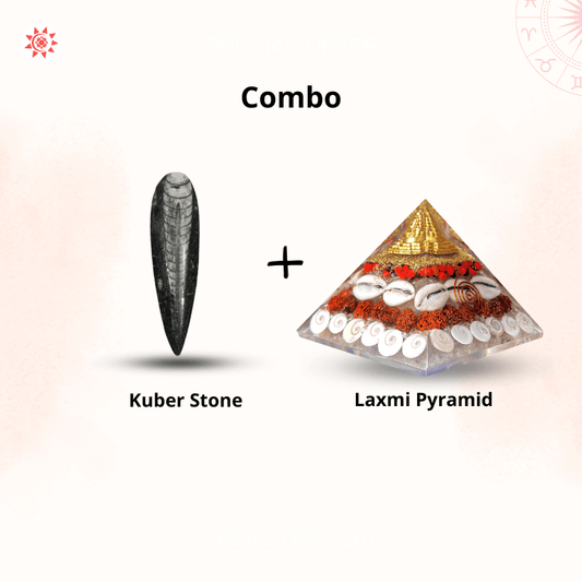Kuber Stone Laxmi Pyramid Combo for Prosperity and Wealth - Prashna Kundli Astrology product and vedic astrology