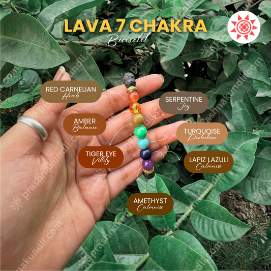 Lava 7 Chakra bracelet benefits - by prashna kundli bracelet