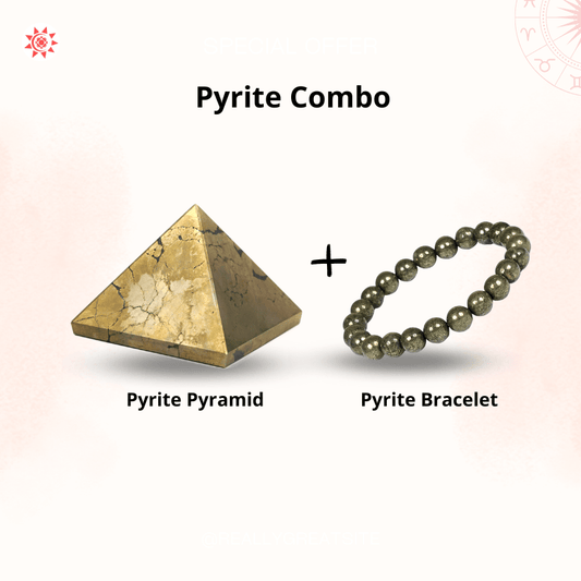 Pyrite Pyramid Bracelet Combo for Abundance, Energy, and Prosperity - Prashna Kundli Astrology product and vedic astrology