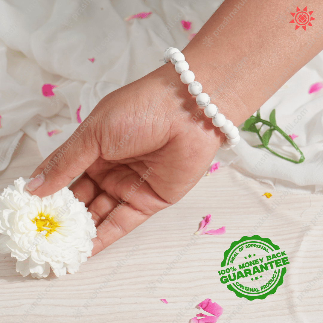 Howlite Bracelet – Calm Mind, Clear Vision, Peaceful Soul - Prashna Kundli Astrology product and vedic astrology