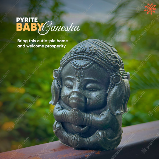 Baby Pyrite Ganesh Ji – Divine Idol for Ganesh Chaturthi, Diwali & Beyond