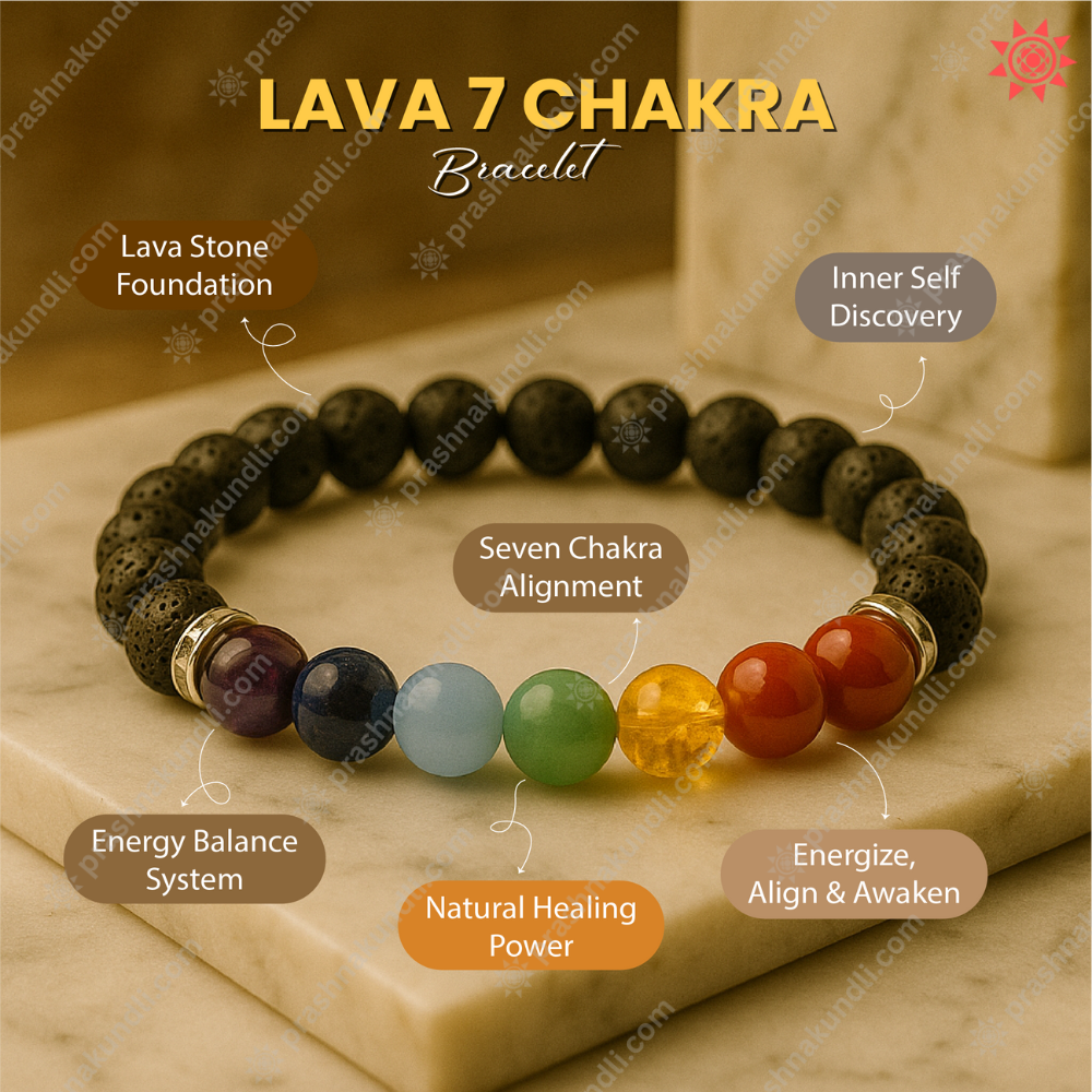 Lava 7 Chakra bracelet benefits - by prashna kundli bracelet