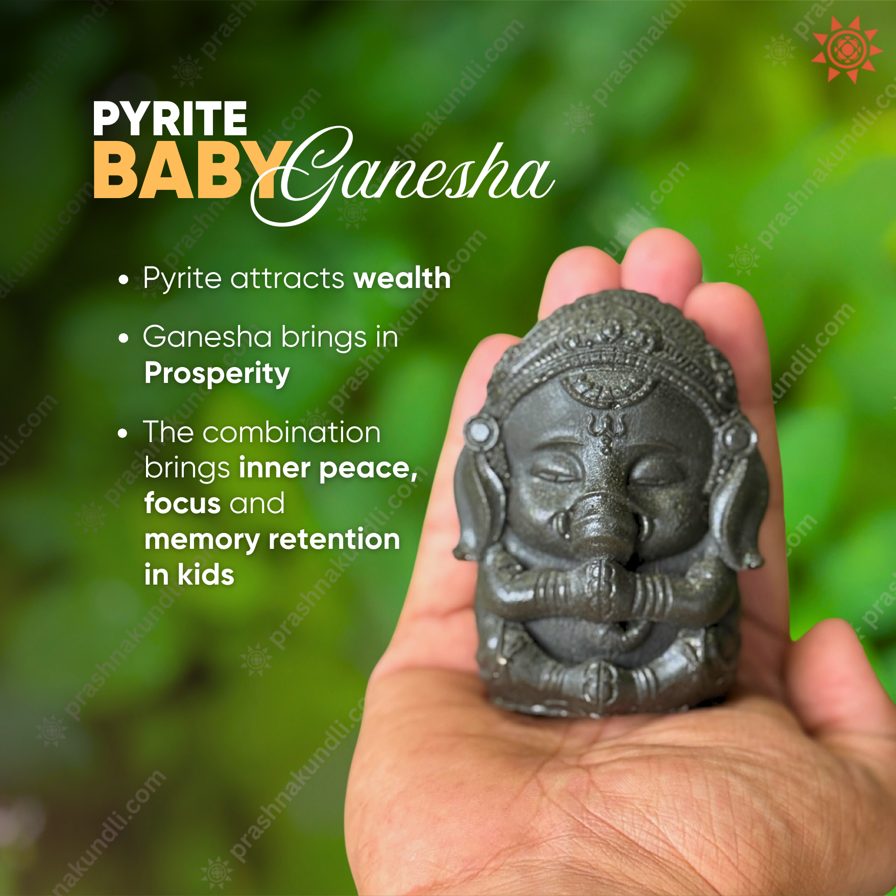 🌟 Baby Pyrite Ganesh Ji – Divine Idol for Ganesh Chaturthi, Diwali & Beyond 🌟