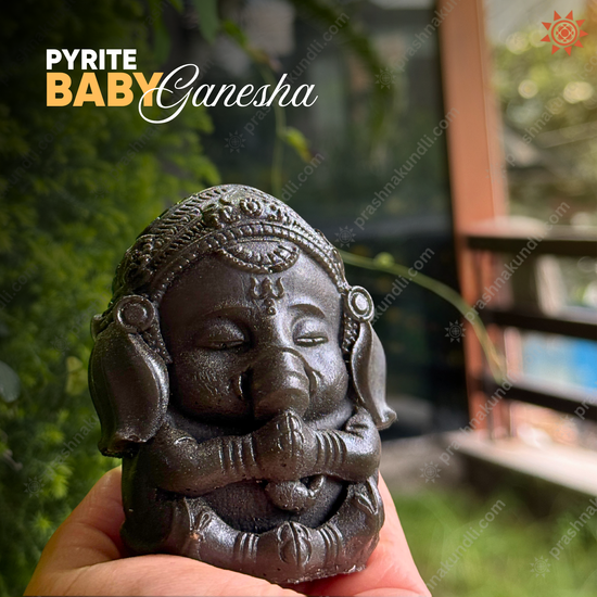 🌟 Baby Pyrite Ganesh Ji – Divine Idol for Ganesh Chaturthi, Diwali & Beyond 🌟