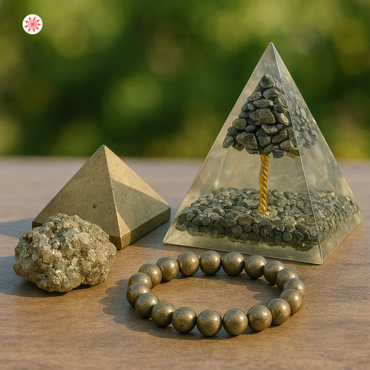 Pyrite Wealth Combo – 4-in-1 Energy Magnet for Abundance & Protection
