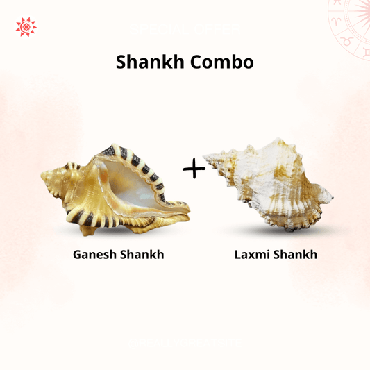 Ganesh Shankh Laxmi Shankh Combo for Prosperity and Divine Blessings - Prashna Kundli Astrology product and vedic astrology