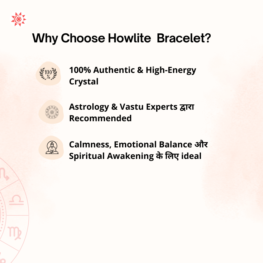 Howlite Bracelet – Calm Mind, Clear Vision, Peaceful Soul - Prashna Kundli Astrology product and vedic astrology
