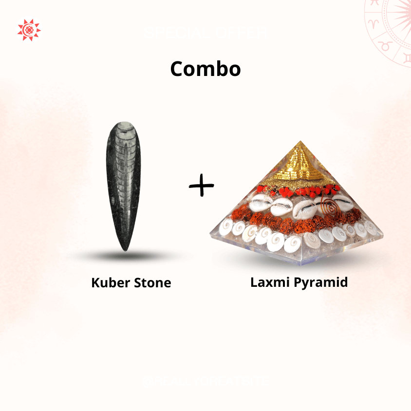 Kuber Stone Laxmi Pyramid Combo for Prosperity and Wealth - Prashna Kundli Astrology product and vedic astrology