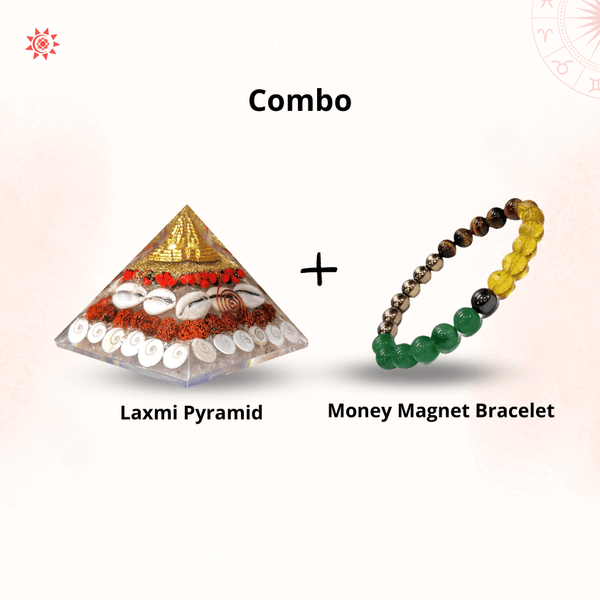Laxmi Pyramid Money Magnet Bracelet Combo for Wealth Attraction - Prashna Kundli Astrology product and vedic astrology