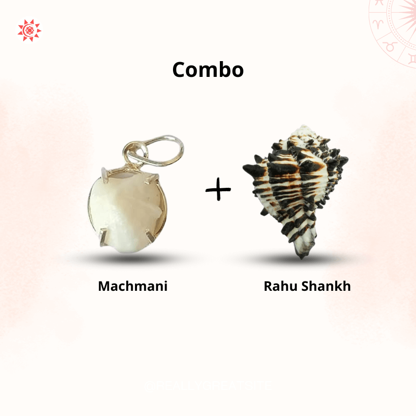 Machmani Stone Locket Rahu Shankh Combo - Prashna Kundli Astrology product and vedic astrology