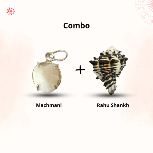 Machmani Stone Locket Rahu Shankh Combo - Prashna Kundli Astrology product and vedic astrology