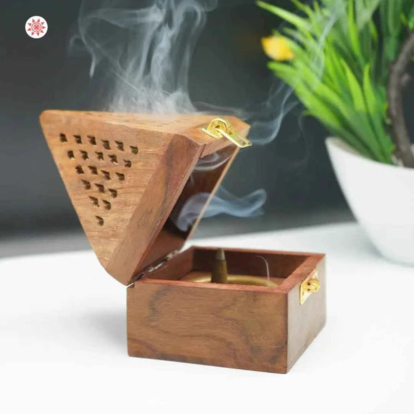 Multifunctional Wooden Incense Box Holder - Prashna Kundli Astrology product and vedic astrology