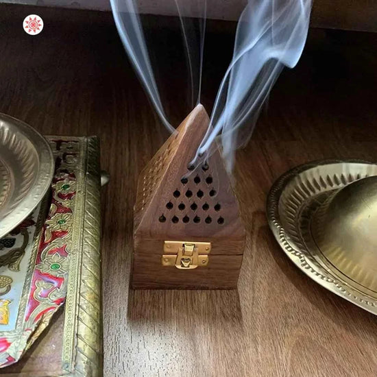 Multifunctional Wooden Incense Box Holder - Prashna Kundli Astrology product and vedic astrology