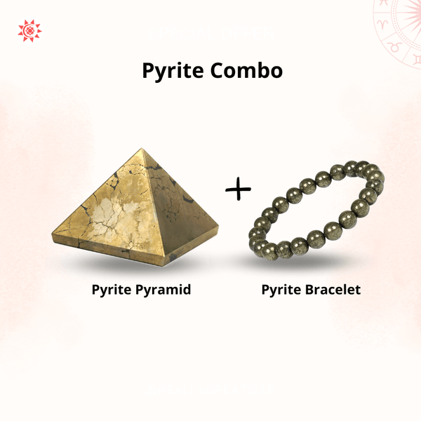 Pyrite Pyramid Bracelet Combo for Abundance, Energy, and Prosperity - Prashna Kundli Astrology product and vedic astrology