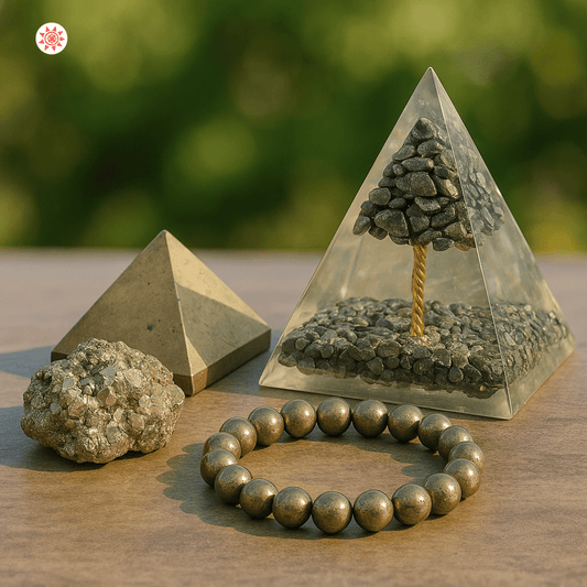 Pyrite Wealth Combo – 4-in-1 Energy Magnet for Abundance & Protection - Prashna Kundli Astrology product and vedic astrology