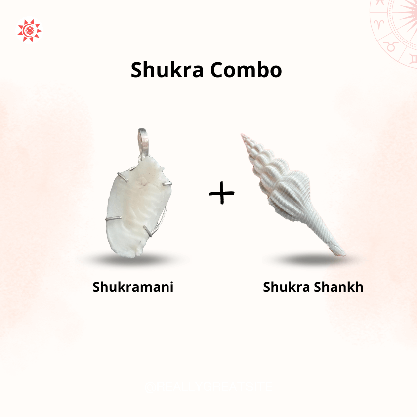 Shukramani Stone Locket Combo with Shukra Shankh - Premium Spiritual Jewelry - Prashna Kundli Astrology product and vedic astrology
