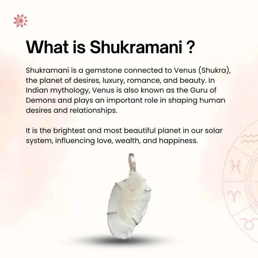 Shukramani Stone Locket - Elegant Gemstone Jewelry for Positive Energy - Prashna Kundli Astrology product and vedic astrology