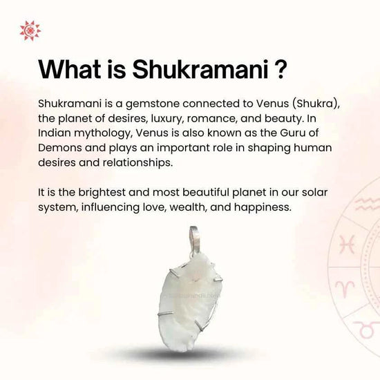 Shukramani Stone Locket - Elegant Gemstone Jewelry for Positive Energy - Prashna Kundli Astrology product and vedic astrology