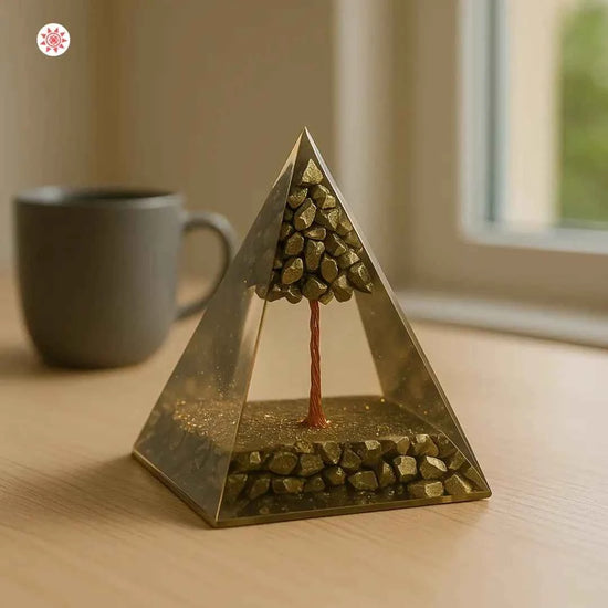 Tree Pyrite Pyramid - Attract Abundance & Manifest Wealth - Prashna Kundli Astrology product and vedic astrology