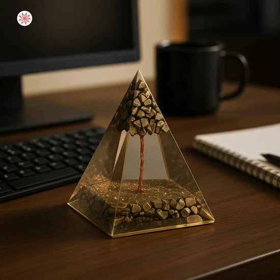 Tree Pyrite Pyramid - Attract Abundance & Manifest Wealth - Prashna Kundli Astrology product and vedic astrology
